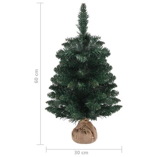 Kunstigt juletræ med juletræsfod 60 cm PVC grøn