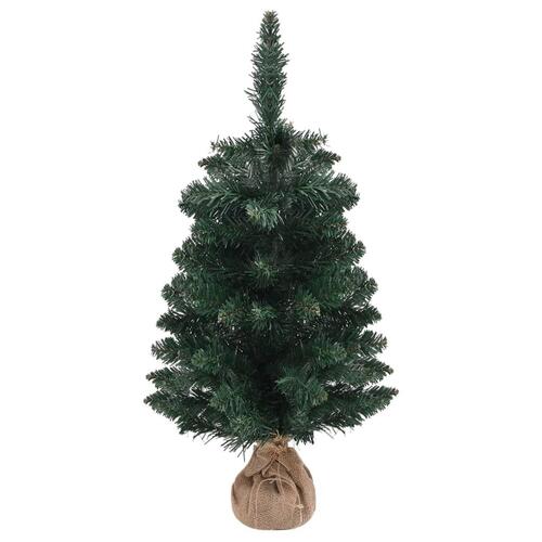 Kunstigt juletræ med juletræsfod 90 cm PVC grøn