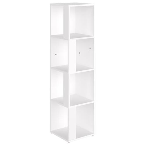 Hjørnereol 33x33x132 cm spånplade hvid