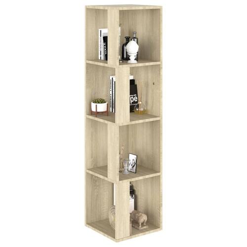 Hjørnereol 33x33x132 cm spånplade sonoma-eg
