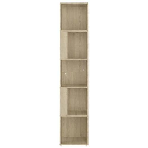 Hjørnereol 33x33x164,5 cm spånplade sonoma-eg