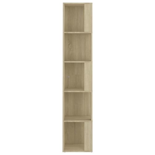 Hjørnereol 33x33x164,5 cm spånplade sonoma-eg