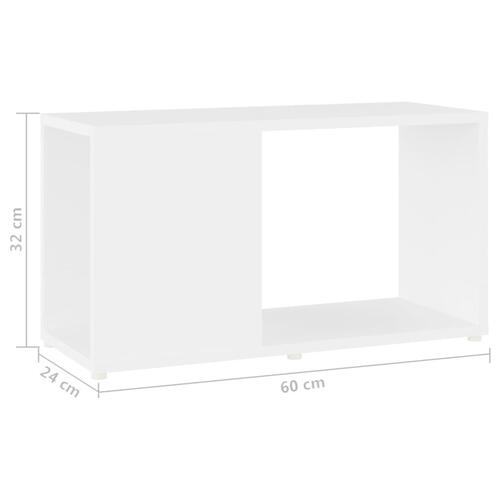 Tv-bord 60x24x32 cm konstrueret træ hvid