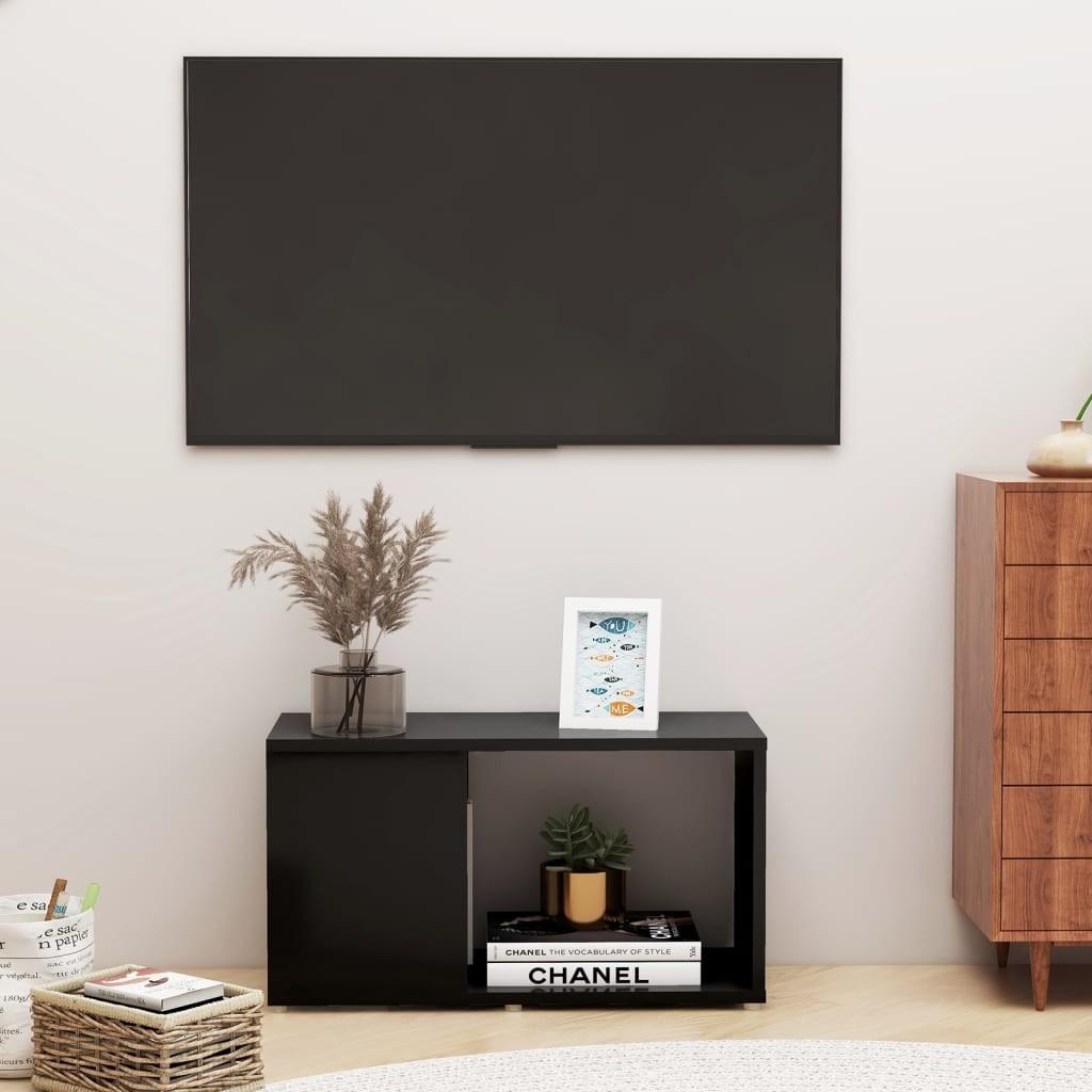 Tv-bord 60x24x32 cm konstrueret træ sort