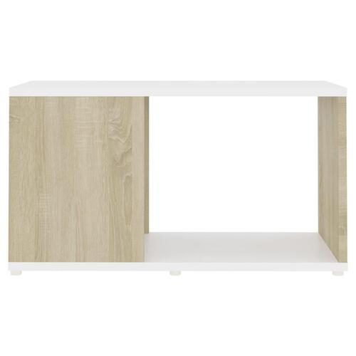 Tv-bord 60x24x32 cm konstrueret træ hvid og egetræsfarvet