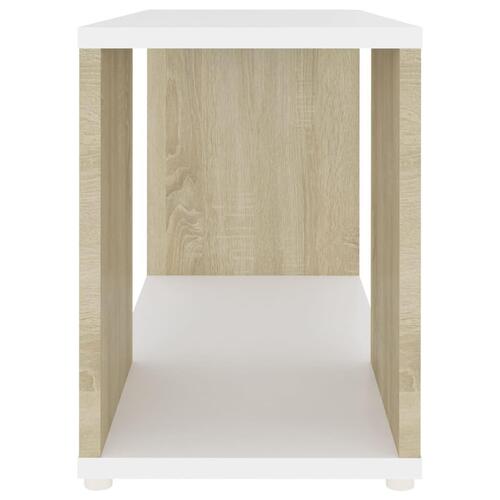 Tv-bord 60x24x32 cm konstrueret træ hvid og egetræsfarvet