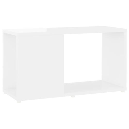 Tv-bord 60x24x32 cm konstrueret træ hvid højglans