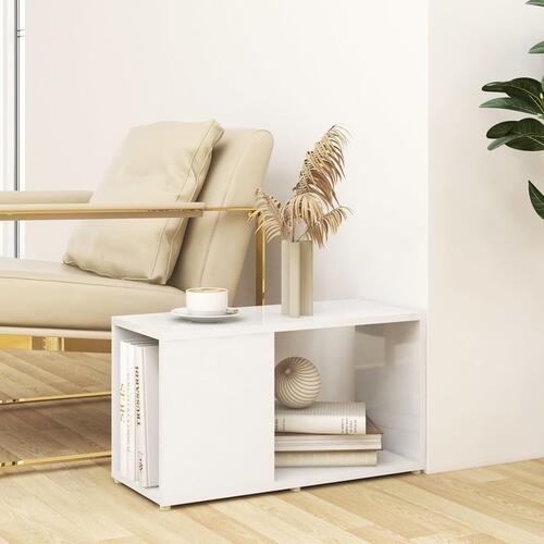Tv-bord 60x24x32 cm konstrueret træ hvid højglans