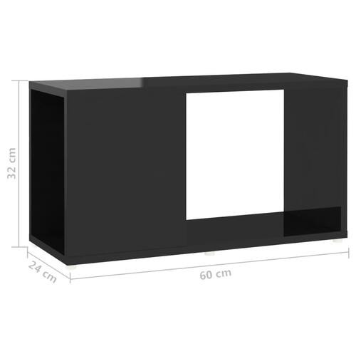 Tv-bord 60x24x32 cm konstrueret træ sort højglans
