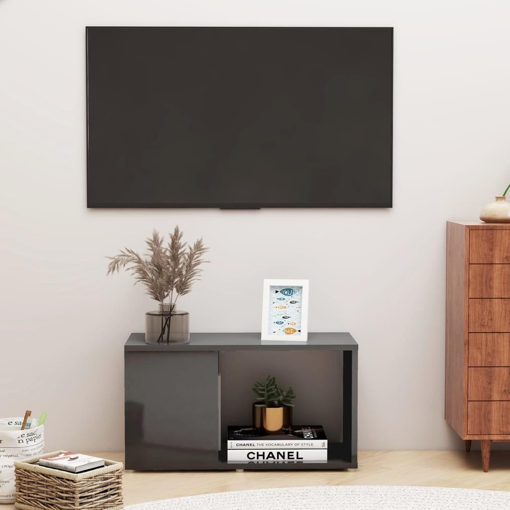 Tv-bord 60x24x32 cm konstrueret træ grå højglans