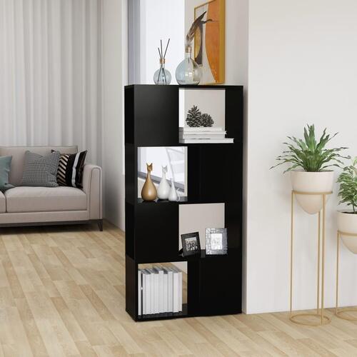 Bogskab/rumdeler 60x24x124,5 cm konstrueret træ sort
