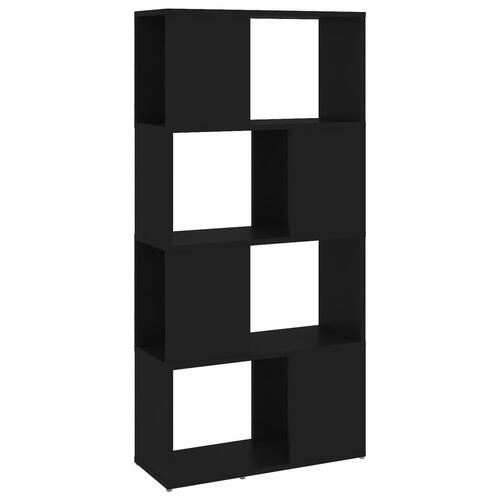 Bogskab/rumdeler 60x24x124,5 cm konstrueret træ sort