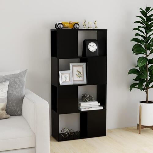Bogskab/rumdeler 60x24x124,5 cm konstrueret træ sort