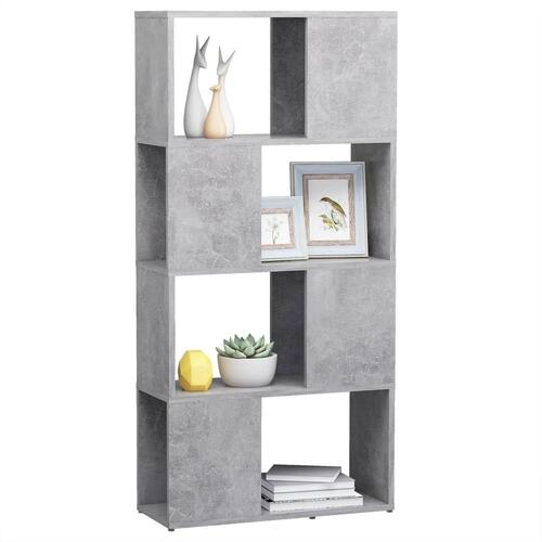 Bogreol/rumdeler 60x24x124,5 cm konstrueret træ betongrå
