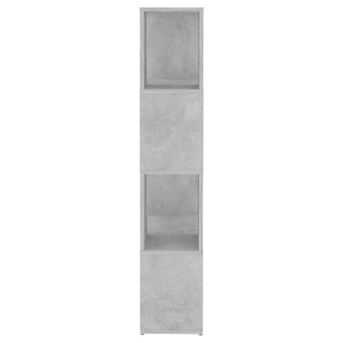Bogreol/rumdeler 60x24x124,5 cm konstrueret træ betongrå