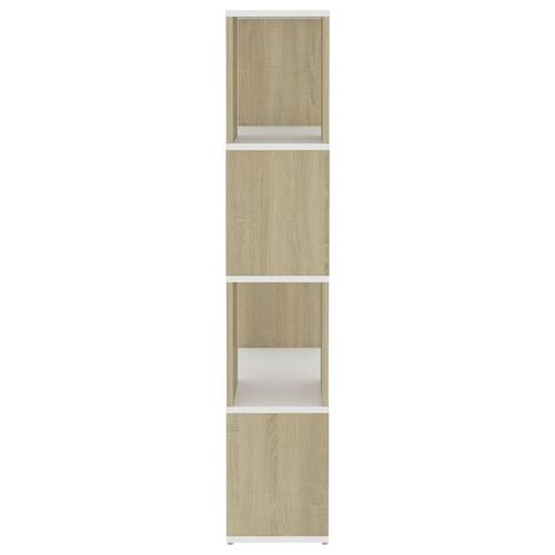 Bogreol/rumdeler 60x24x124,5 cm konstrueret træ hvid sonoma-eg