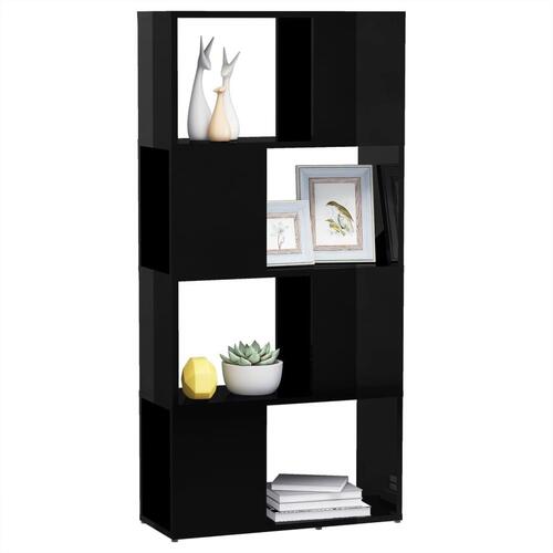 Bogreol/rumdeler 60x24x124,5 cm konstrueret træ sort højglans