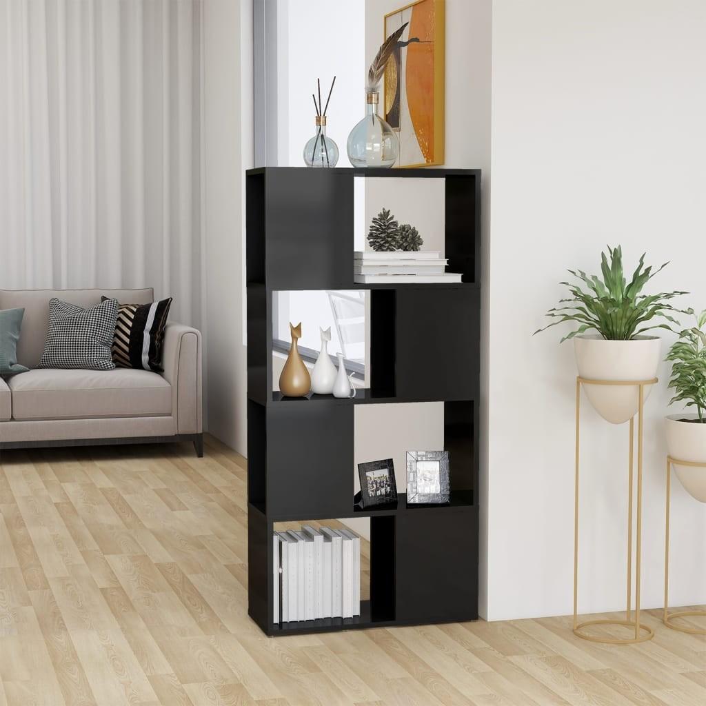 Bogreol/rumdeler 60x24x124,5 cm konstrueret træ grå højglans