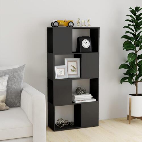 Bogreol/rumdeler 60x24x124,5 cm konstrueret træ grå højglans