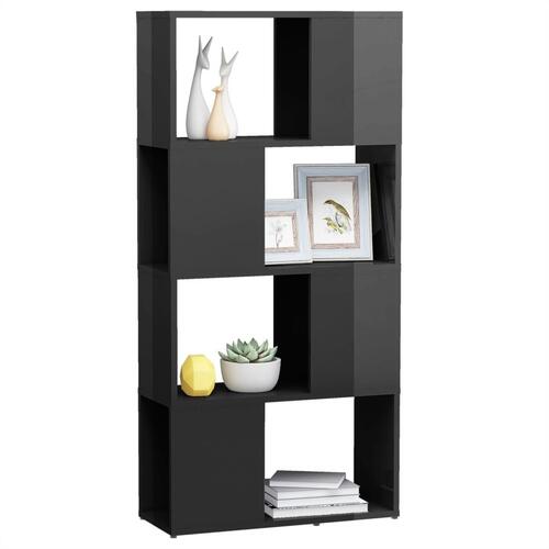 Bogreol/rumdeler 60x24x124,5 cm konstrueret træ grå højglans