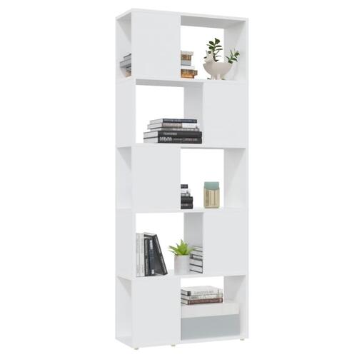 Bogreol/rumdeler 60x24x155 cm spånplade hvid