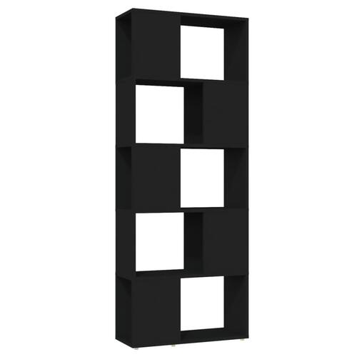 Bogreol/rumdeler 60x24x155 cm spånplade sort