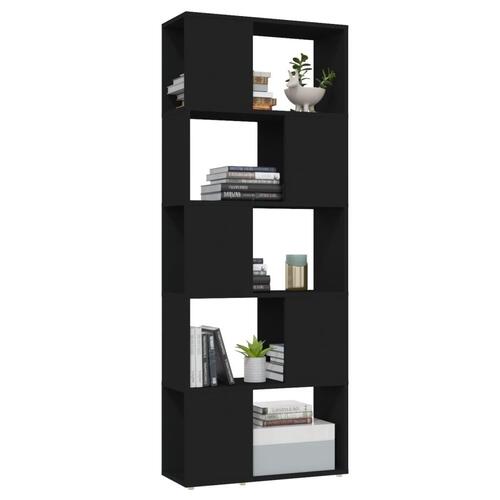 Bogreol/rumdeler 60x24x155 cm spånplade sort