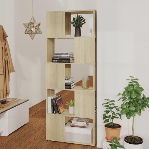 Bogskab/rumdeler 60x24x155 cm spånplade sonoma-eg