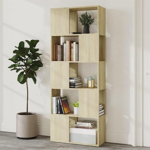 Bogskab/rumdeler 60x24x155 cm spånplade sonoma-eg