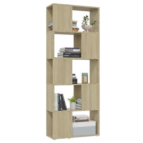 Bogskab/rumdeler 60x24x155 cm spånplade sonoma-eg