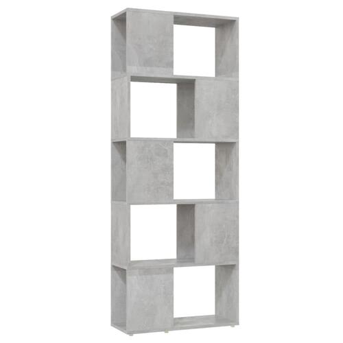Bogskab/rumdeler 60x24x155 cm spånplade betongrå