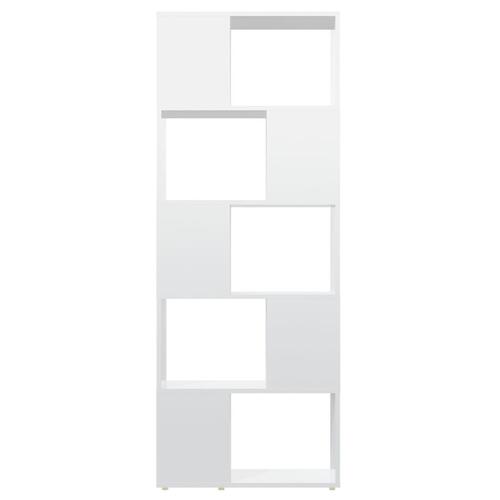 Bogskab/rumdeler 60x24x155 cm spånplade hvid højglans