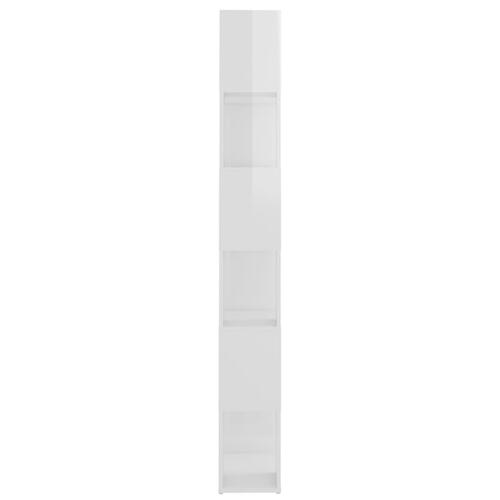 Bogreol/rumdeler 60x24x186 cm konstrueret træ hvid højglans