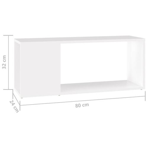 Tv-bord 80x24x32 cm konstrueret træ hvid