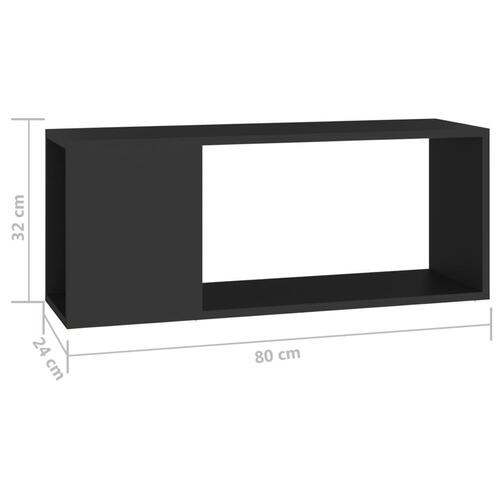 Tv-bord 80x24x32 cm konstrueret træ sort