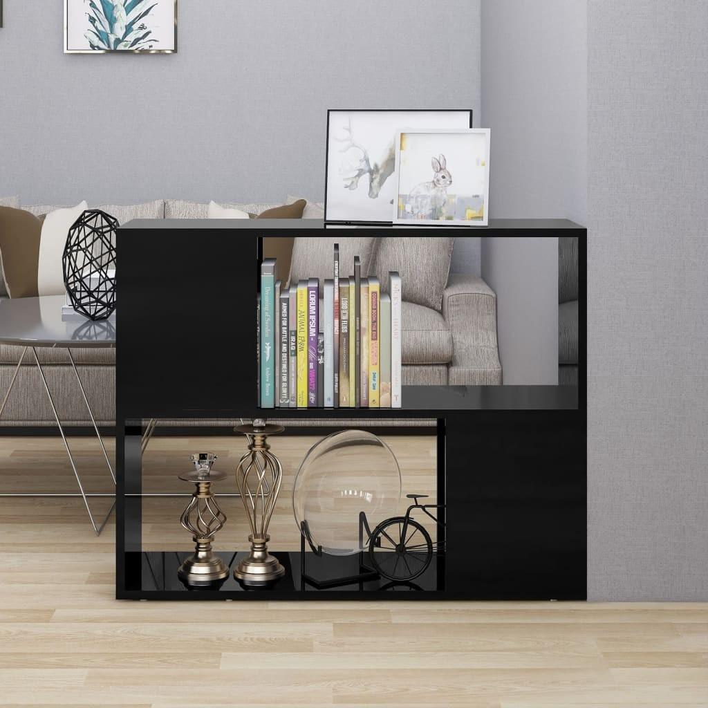 Tv-bord 80x24x63 cm konstrueret træ sort højglans