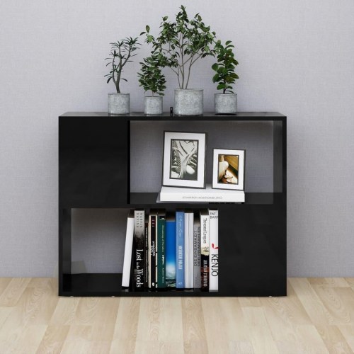 Tv-bord 80x24x63 cm konstrueret træ sort højglans