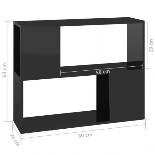 Tv-bord 80x24x63 cm konstrueret træ sort højglans