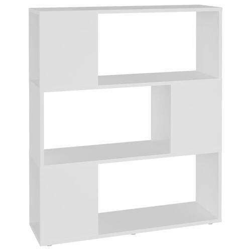 Bogreol/rumdeler 80x24x94 cm konstrueret træ hvid