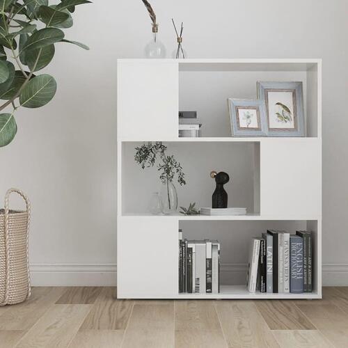 Bogreol/rumdeler 80x24x94 cm konstrueret træ hvid