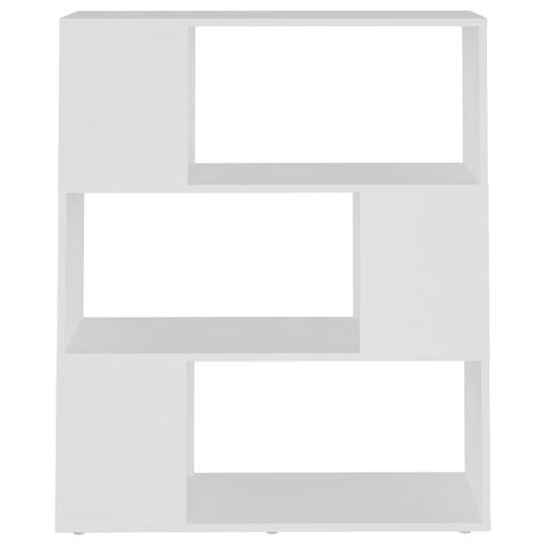 Bogreol/rumdeler 80x24x94 cm konstrueret træ hvid