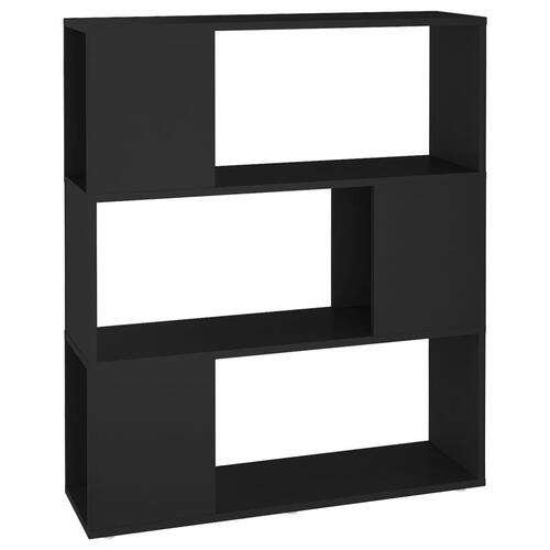 Bogreol/rumdeler 80x24x94 cm konstrueret træ sort