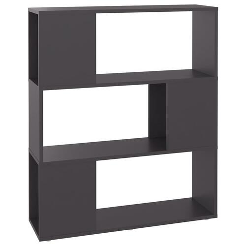 Bogreol/rumdeler 80x24x94 cm konstrueret træ grå