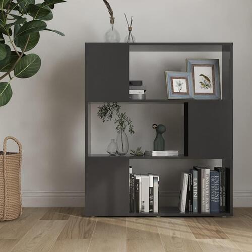 Bogreol/rumdeler 80x24x94 cm konstrueret træ grå