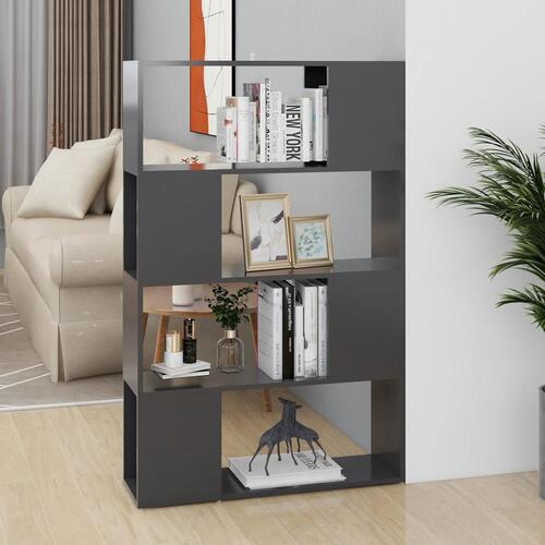Bogskab/rumdeler 80x24x124,5 cm konstrueret træ grå