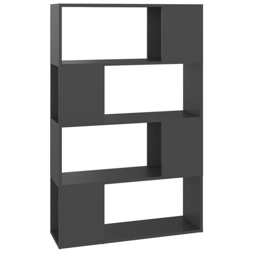 Bogskab/rumdeler 80x24x124,5 cm konstrueret træ grå