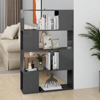 Bogskab/rumdeler 80x24x124,5 cm spånplade grå højglans