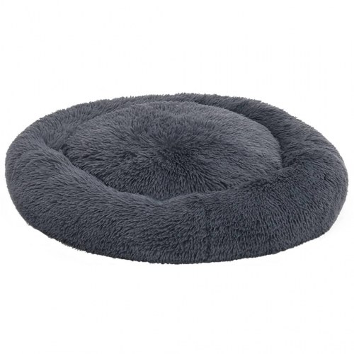 Vaskbar hunde- og kattepude 70x70x15 cm plys mørkegrå