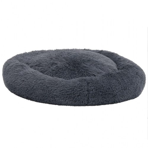 Vaskbar hunde- og kattepude 70x70x15 cm plys mørkegrå