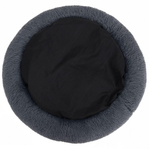 Vaskbar hunde- og kattepude 70x70x15 cm plys mørkegrå